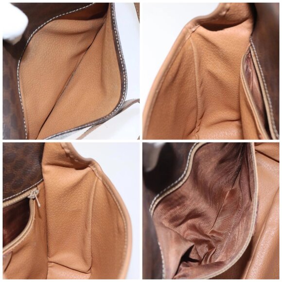 CELINE Macadam Canvas Shoulder Bag PVC Leather Brown Gold Auth 119072 - Picture 15 of 16